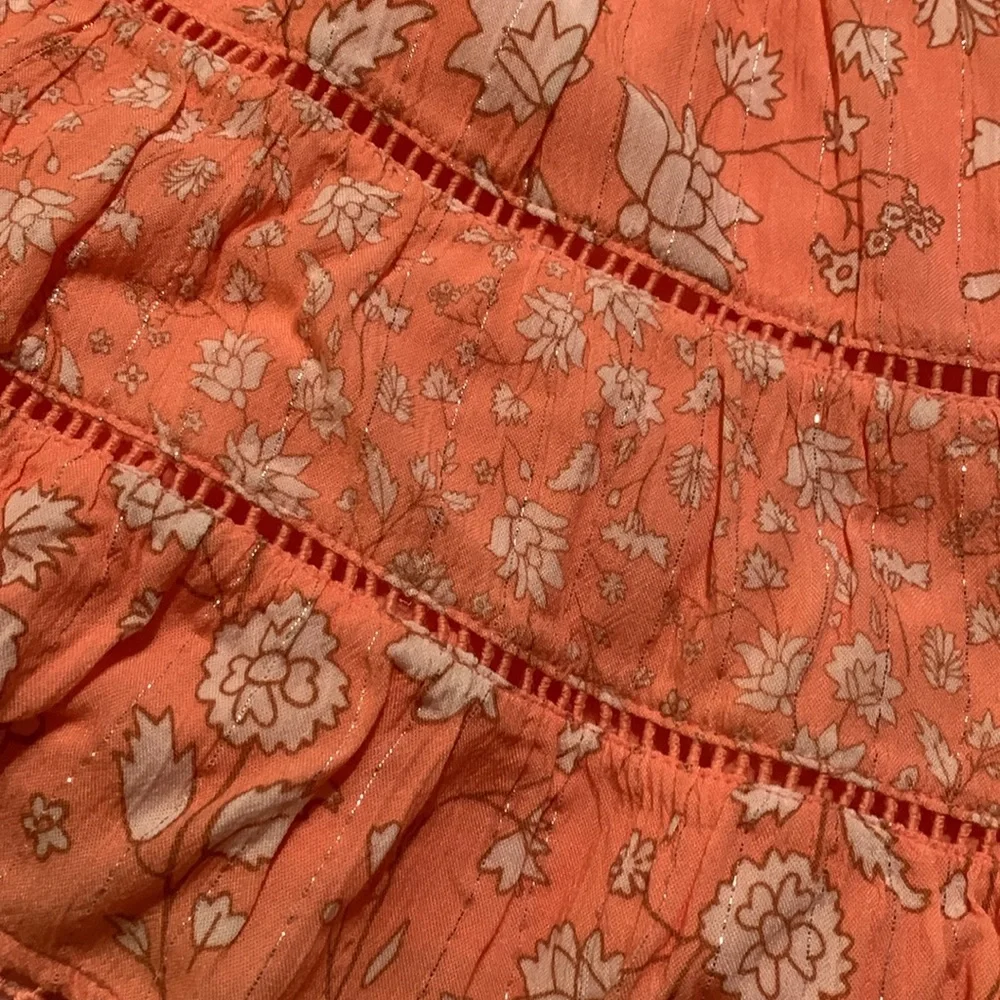 Cat & Jack Peach Floral Tiered Tank Dress with Panty